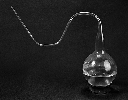 Pasteur's flask with long, swan-like necks