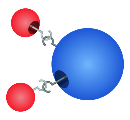 Figure 7: Dalton incorrectly imagined that atoms "hooked" together to form molecules.