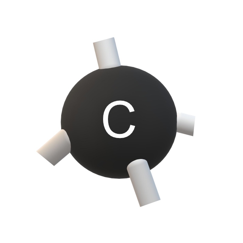 Figure 1: Carbon forms 4 bonds.