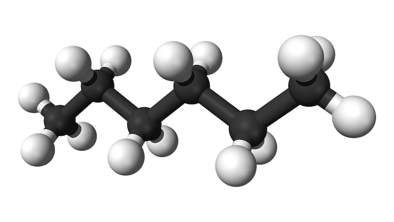 Figure 4: Hexane: a 6-carbon chain.