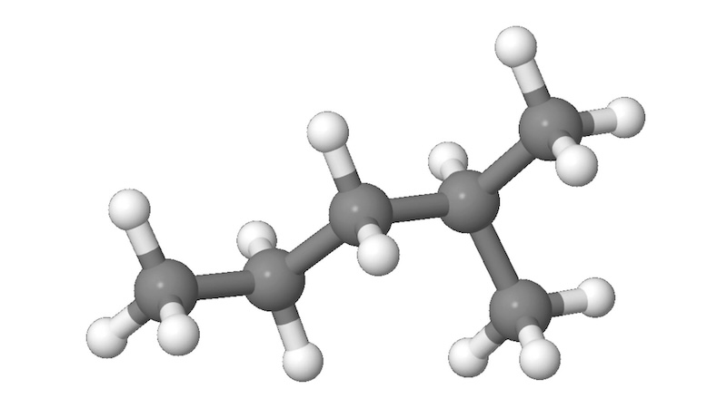 Figure 5: Isohexane: a branched-carbon chain.
